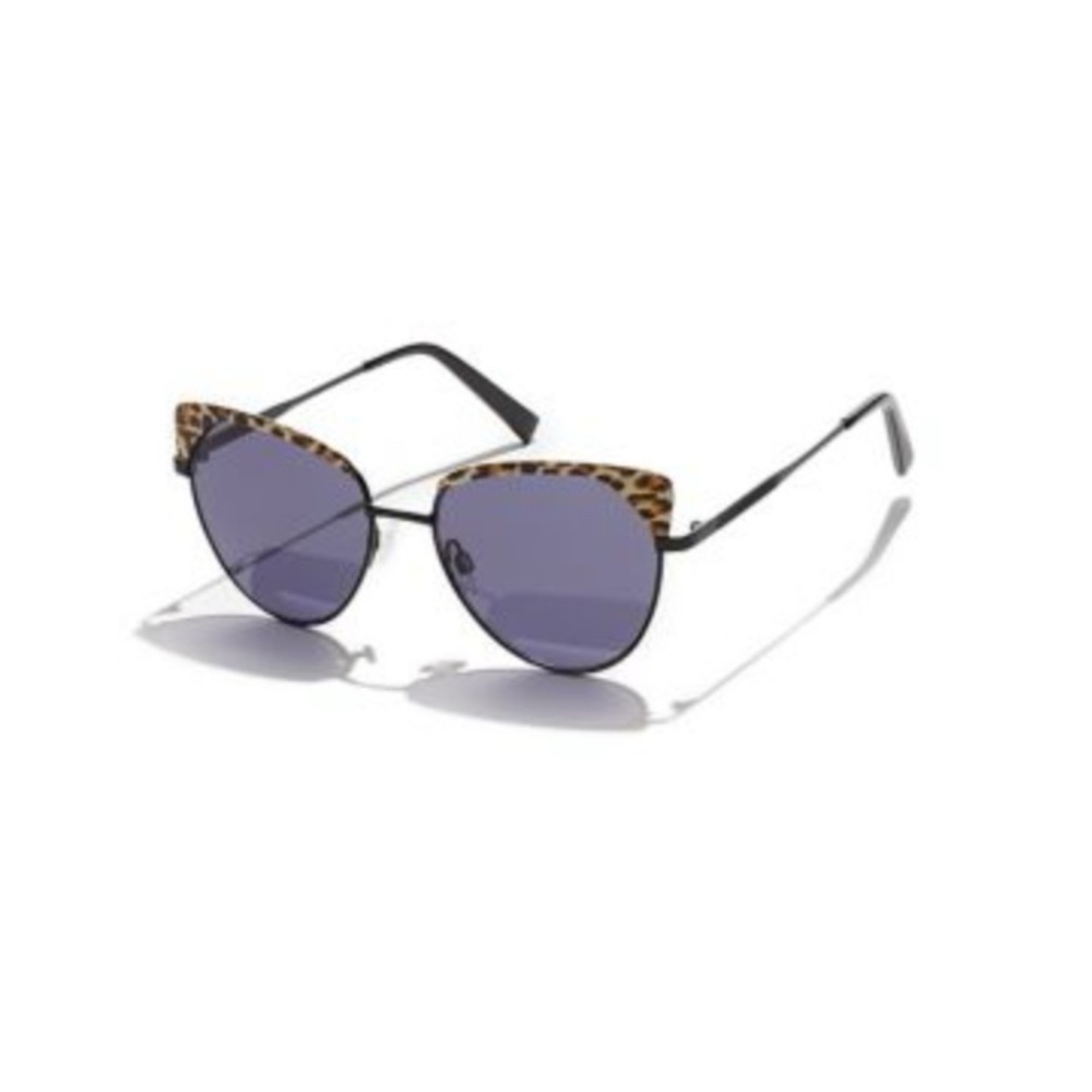 Leopard Print Black Sunglasses Brinn Angled Metal Cat Eye
Sunglasses